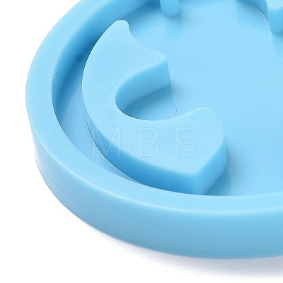 DIY Flat Round with Gingerman Pendant Silicone Molds DIY-D060-37-1