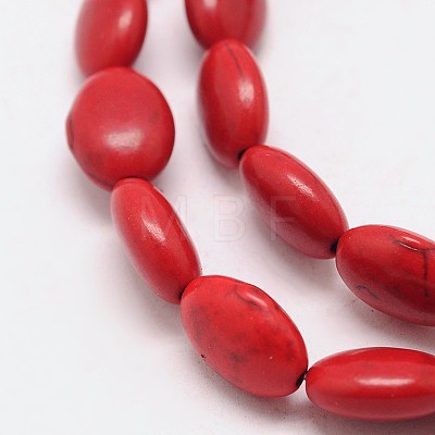 Dyed Synthetical Turquoise Oval Bead Strand G-P083-89-1