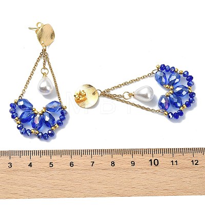 Electroplate Glass Dangle Earrings for Women EJEW-MZ00796-01-1
