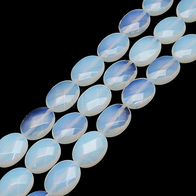 Faceted Oval Opalite Beads Strands G-R303-11-1