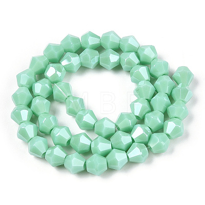 Opaque Solid Color Electroplate Glass Beads Strands EGLA-A039-P6mm-A20-1