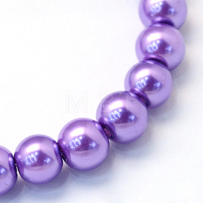 Baking Paint Pearlized Glass Pearl Round Bead Strands X-HY-Q003-12mm-27-1