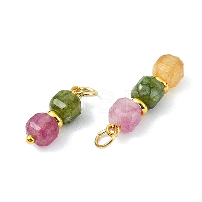 3Pcs 3 Styles Natural Multicolor Tourmaline Beads  Pendants PALLOY-JF05292-01-1