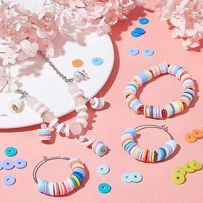 24 Colors Handmade Polymer Clay Beads CLAY-X0011-01B-1