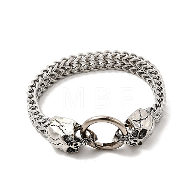 Skull Viking 304 Stainless Steel Wheat Chain Bracelets for Men FS-WGC8E20-09-1
