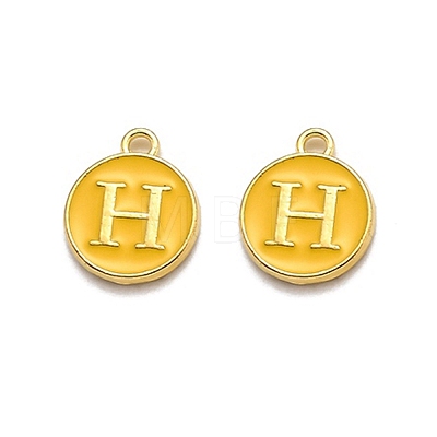 Golden Plated Alloy Enamel Charms X-ENAM-Q437-13H-1