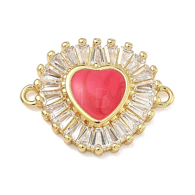 Brass Pave Clear Cubic Zirconia Connector Charms KK-A293-12G-02-1