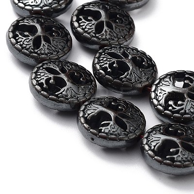 Synthetic Non-Magnetic Hematite Hollow Beads Strands G-H303-B03-1