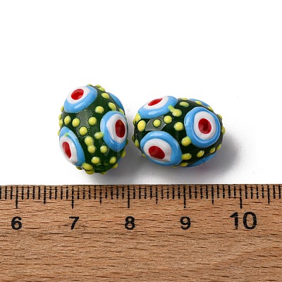 Glass Enamel Beads GLAA-C038-01F-1