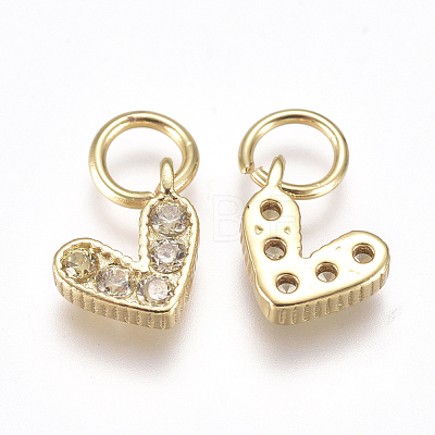 Brass Micro Pave Cubic Zirconia Charms ZIRC-F111-08G-04-1