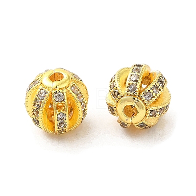 Rack Plating Brass Pave Cubic Zirconia Beads KK-D100-10G-01-1