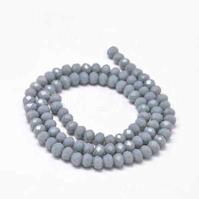 Faceted Rondelle Glass Beads Strands X-GLAA-I033-6mm-21-1