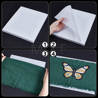 300Pcs Non-woven Fabric Tear Away Machine Embroidery Stabilizer DIY-WA0001-26-1
