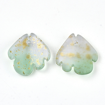 Two Tone Transparent Spray Painted Glass Charms X-GLAA-T017-05-B01-1