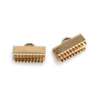 Ion Plating(IP) 304 Stainless Steel Ribbon Crimp Ends X-STAS-F098-04-1