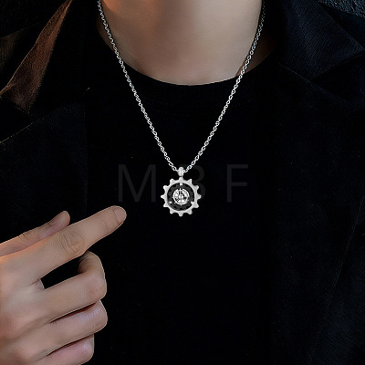 304 Stainless Steel Pendant Necklaces for Men WGABBDF-01-1