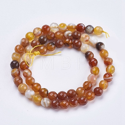 Natural Striped Agate/Banded Agate Beads Strands G-P364-14-6mm-1