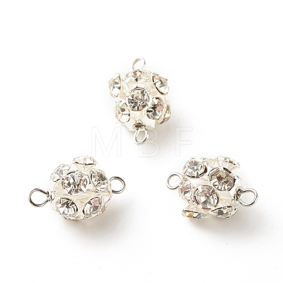 Brass Crystal Rhinestone Connector Charms PALLOY-JF01355-1