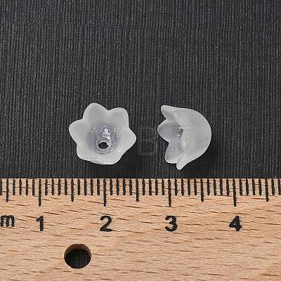 Chunky Clear Transparent Frosted Tulip Flower Acrylic Bead Caps X-PL543-1-1