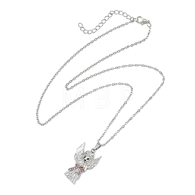 Alloy Guardian Angel Pendant Necklaces for Women FS-WG32A2C-01-1