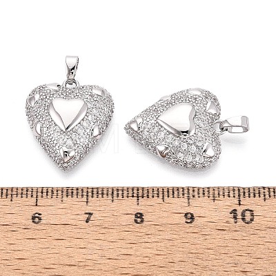 Brass Micro Pave Cubic Zirconia Pendants KK-T073-40P-1