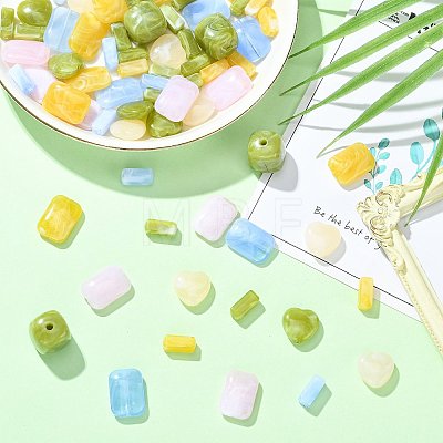 72Pcs 10 Styles Opaque & Transparent Acrylic Beads OACR-FS0002-83-1