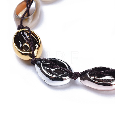 Adjustable Cowrie Shell Beads Necklaces NJEW-JN02392-1