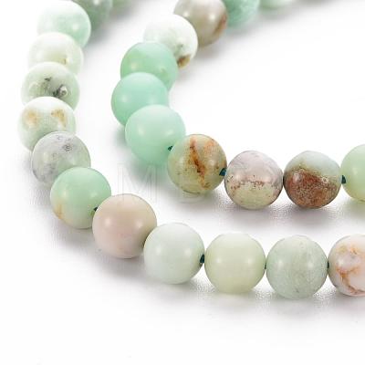 Natural Chrysoprase Beads Strands X-G-S333-6mm-037-1