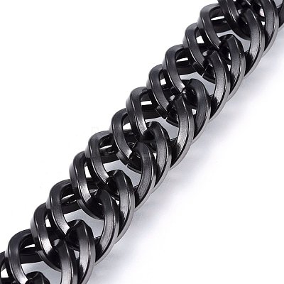 304 Stainless Steel Curb Chains Bracelets BJEW-E346-24B-1