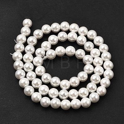 Electroplated Shell Pearl Beads Strands BSHE-K017-6mm-1