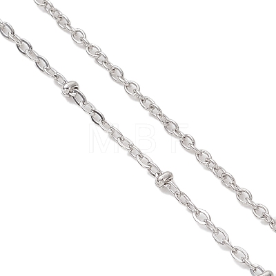 304 Stainless Steel Cable Chain Satellite Chain Slider Necklace Making AJEW-JB01511-02-1