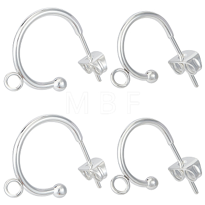 20Pcs 2 Size 304 Stainless Steel Ring Stud Earrings Findings STAS-BBC0004-71-1