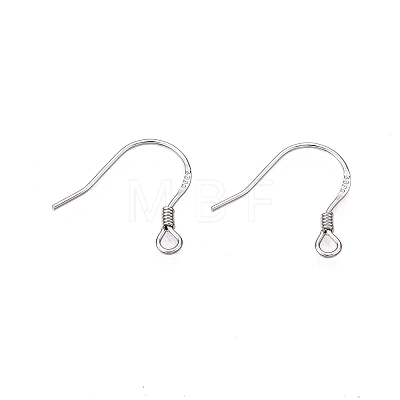 Anti-Tarnish Rhodium Plated 925 Sterling Silver Earring Hooks STER-N016-32P-1