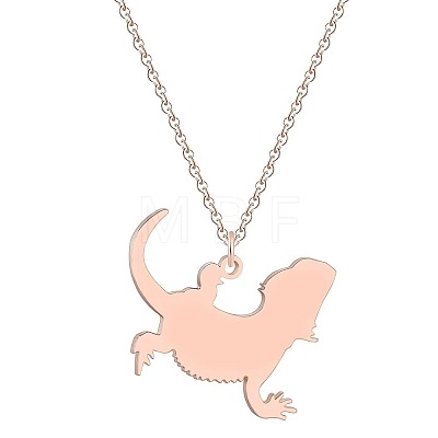 201 Stainless Steel Lizard Pendant Necklaces FS-WG6D12E-02-1