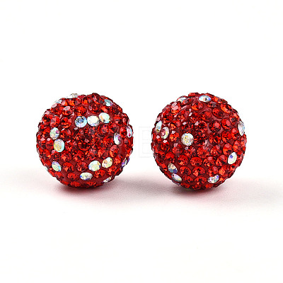 Polymer Clay Pave Rhinestone Beads RB-T018-01D-1
