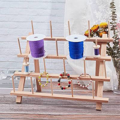   20 Spools Solid Wood Sewing Embroidery Thread Stand TOOL-PH0001-33-1