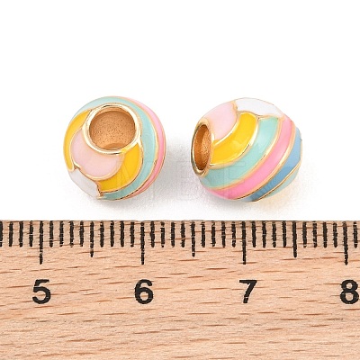 Brass Enamel European Beads KK-CBA6818-11G-1