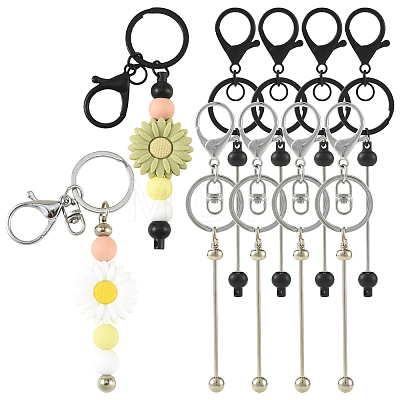 15Pcs Plastic Beadable Keychains KEYC-FS00047-1