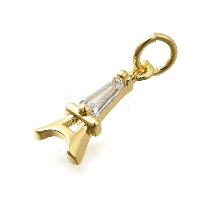 Brass Micro Pave Cubic Zirconia Charms X-KK-P295-45G-1