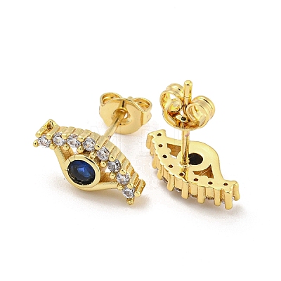 Eye Real 18K Gold Plated Brass Stud Earrings EJEW-L269-088G-1