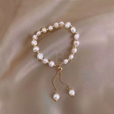Acrylic Pearl Beads Slider Bracelets WG9EBEA-08-1
