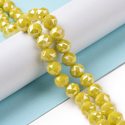 Electroplate Opaque Glass Beads Strands EGLA-H101-02B-1