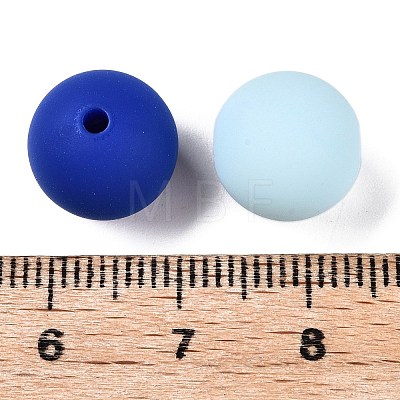 Rubberized Style Imitated Silicone Acrylic Beads MACR-T048-01B-08-1