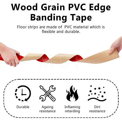 Wood Grain PVC Edge Banding Tape DIY-WH0591-570C-1