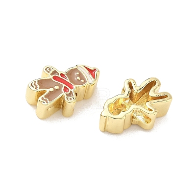 Christmas Brass Enamel Beads KK-I474-G24-1