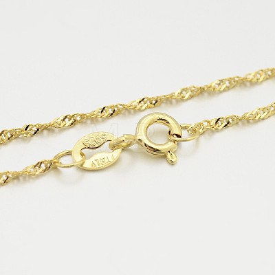 925 Sterling Silver Singapore Chain Necklaces X-STER-M086-04B-G-1