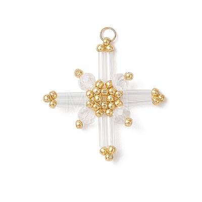 Glass Beaded Pendants PALLOY-MZ01161-03-1