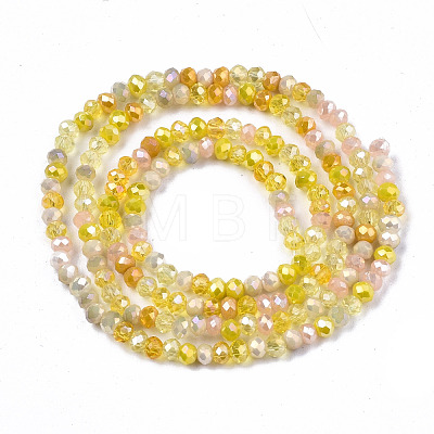 Electroplate Mixed Color Glass Beads Strands GLAA-T006-07-B03-1