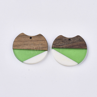 Resin & Walnut Wood Pendants X-RESI-Q210-011A-A01-1