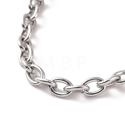 304 Stainless Steel Cable Chain Bracelet for Men Women BJEW-E031-01P-08-1